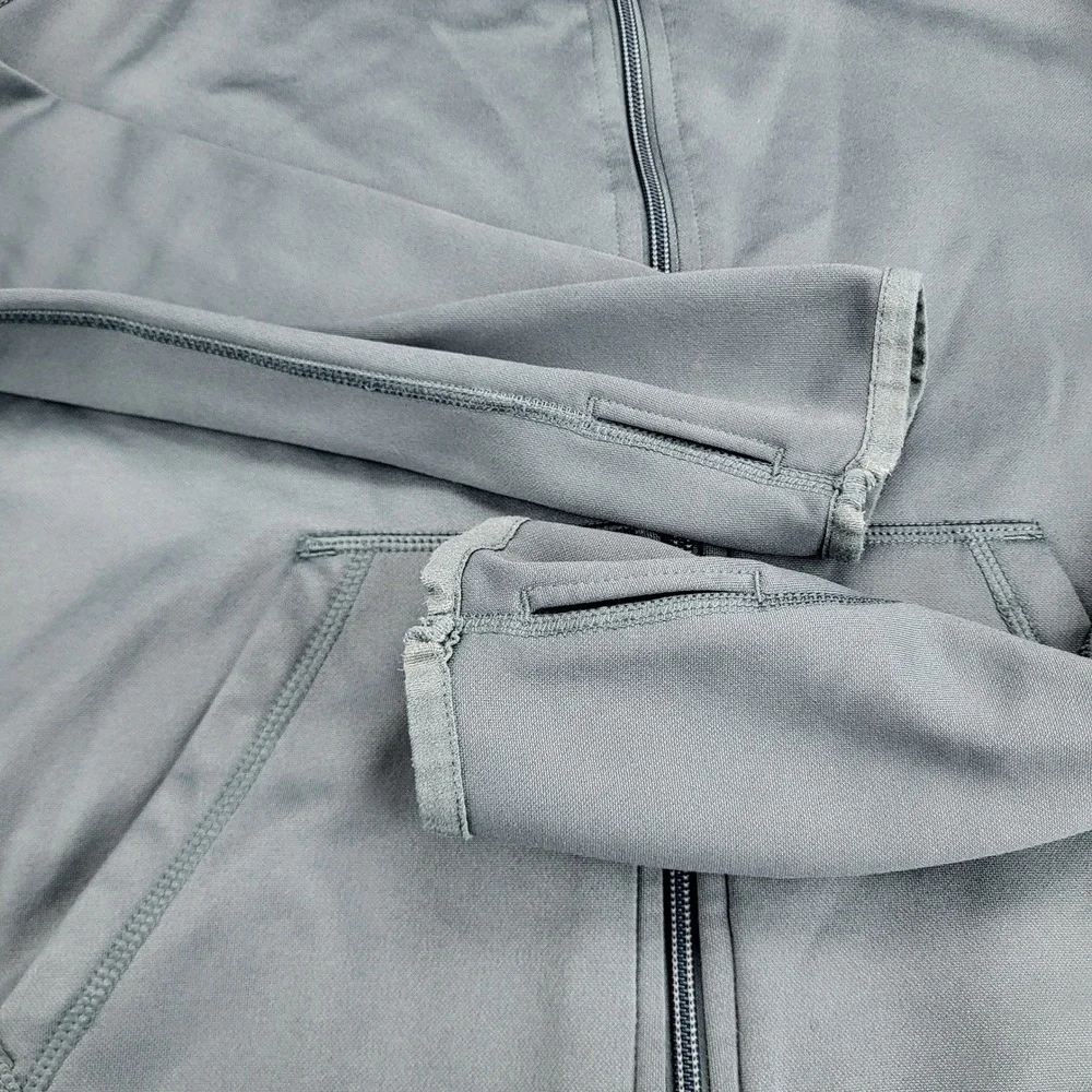 Nike Dri-FIT Womens Med Full Zip Hoodie Olive Greenish Fleece Lined Thumbholes